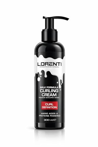 Lorenti Milk Formula Curling Cream 300ml – Leave In Lockencreme für Curly Hair & Wavy Hair, Curl Cream Anti Frizz, Lockenpflege mit Hydrolyzed Milk Protein, Curl Definition, Vanille Karamell Duft