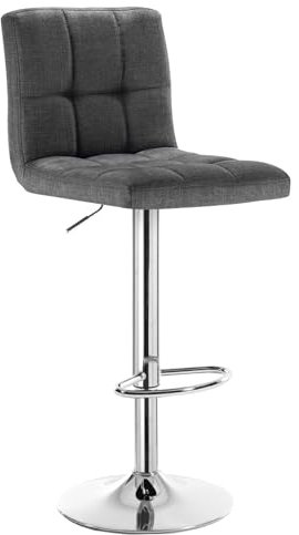 WOLTU 1 x Barhocker Barstuhl Tresenhocker Stuhl drehbar und höhenverstellbar Tresen Hocker Leinen Dunkelgrau BH32dgr-1