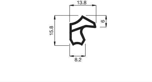 Gedotec Zugluftstopper für Zimmertür M 2246 | 1 Rolle - PVC Türrahmen Dichtung | Länge: 5 m | Falzbreite: 12 mm | Türdichtung für Eisen-Metall-Zargen schwarz | zum Abdichten von Türen | Türgummi