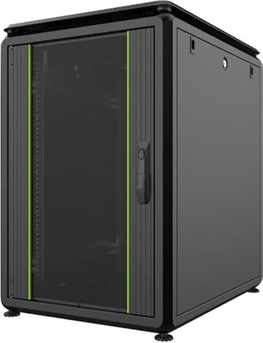 Logon RDL16U61BL Freestanding Rack 16U 600 kg Black Shelves (600 kg, Freestanding Rack, 16U, Steel, Glass, Black)