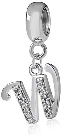 Charm-Anhänger aus 925er-Sterlingsilber, Buchstaben- und Initialen-Charms, Jahrestags- und Wort-Anhänger, passend für Pandora-Armbänder, Sterling-Silber
