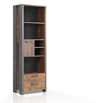 moebel-eins Cassia Regal, Material Dekorspanplatte, Old Wood Vintage/betonfarbig