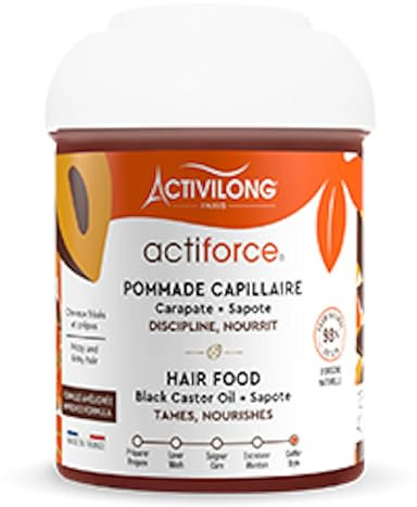 ACTIVILONG - Hair Food Actiforce - Sans Rinçage - Cheveux Frisés Et Crépus - 98 % D'Ingrédients Naturels - Sans Parabène, Ni Silicone, Ni Huile Minérale - Made In France - 125ml