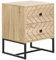 HOMCOM Table de Chevet Table de Nuit Style Graphique 48L x 39,5l x 60H cm 2 tiroirs métal Noir Panneaux Particules MDF Imitation Bois Clair