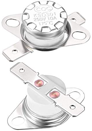 KSD301 Thermostat, 175 °C, 10 A, normalerweise geschlossen, N.C, Einstellung Snap Disc, Schalter für Mikrowelle, Thermoschalter, 2 Stück