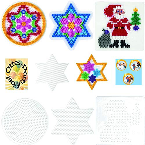 HAMA Stiftplatten-Set midi Weihnachten Nikolaus Weihnachtsmann + Stern klein + groß + Kreis