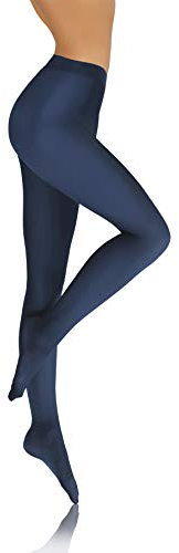 sesto senso Collants Femme Bleu Opaque Lisse Microfibre 40 DEN Bleu Marine XL Marine