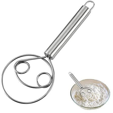 Batidor De Masas Danesa, Batidor Danés De Masas De Acero Inoxidable, Huevo Mezcla Batidor Harina Masas Agitador, Mezclador Danés para Masas De Pan, para Pasteles, Postre, Masas