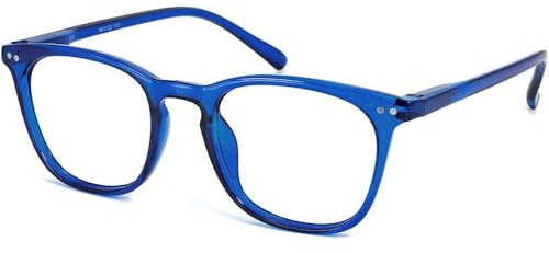 JiSoo Gafas de lectura Lectores de diseñador para mujeres/hombres,Gafas de lectura para damas con bisagra de resorte, D-azul