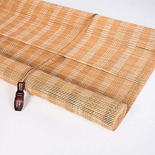 Hanghaijia Store enrouleur occultant en bambou, stores romains enroulables, stores enroulables pour intérieur/balcon/porte (dimensions : 135 x 280 cm)