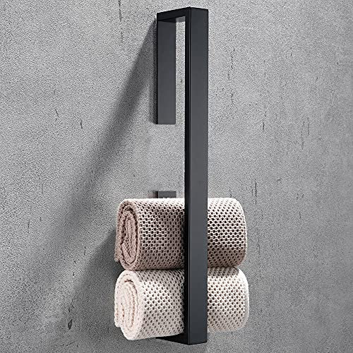 Celbon Handtuchhalter Selbstklebend für Badezimmer SUS304 Edelstahl Handtuchring und Küche ohne Bohren 30cm (Schwarz 40CM)