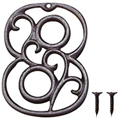 Zayookey Métal Numéro de Maison en Fonte extérieur Moderne House Numbers Metal Sign Numéro de Porte Style rétro Numéro D'adresse Pour café, Bar, Restaurant (Numéro 8)