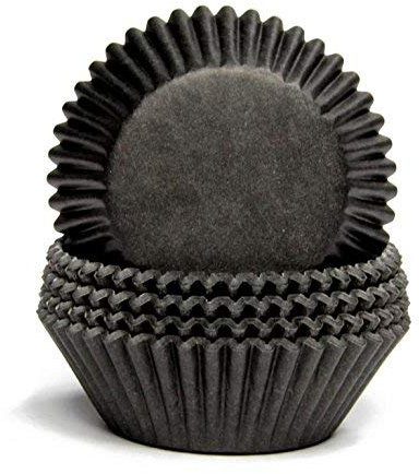 Miss Bakery's House® Papierbackförmchen - Standard - Schwarz - 75 Stück - Ø 5 cm x 3 cm - backfest - für Muffins und Cupcakes - zum Mitbacken im Ofen
