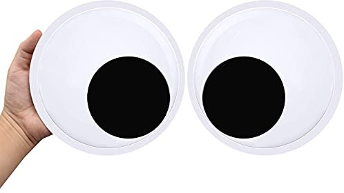 Cinvo Ojos Gigantes de Googly de 7 Pulgadas, autoadhesivos, Ojos Grandes de 18 cm, Ojos Grandes y pegajosos para decoración de Fiesta, Puerta de refrigerador, árboles de Navidad, (Paquete de 2)