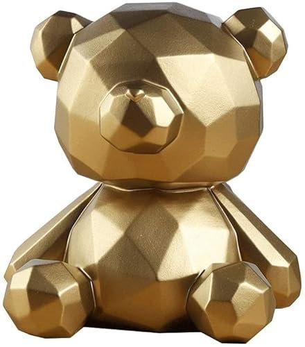 Piggy Bank for Kinder, Schweinehereise for Jungen Mädchen und Erwachsene, dekorativen Schweineball Lucky Bear Piggy Bank Geometrisches Design Geld Jar for Kinder Jungen Mädchen Erwachsene Frauen rosa