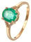 Gualiy Gold 750 18 Karat Damen, Eheringe 750 Gold Minimalist Ring mit Smaragd Hochzeit Damen Ringe Größe 58 (18.5)