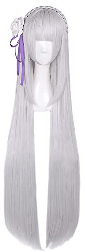 ydound Anime Coser Wig Perücke Cosplay von REM, Cosplay Perücke Perücke, Cosplay Bob Anime Bob Anime Shorts (Farbe: Emilia)