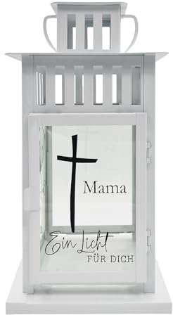 Kilala Trauer Laterne Outdoor, Grablicht personalisiert, Trauerlicht 28 cm, Gedenklicht für Verstorbene mit Schriftzug EIN Licht Engel