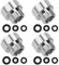 YPLonon 4pcs Shower Hose Connector 3/4'' Female to 1/2'' Male Thread Brass Valve Reducer BSP Shower Adapter with 12pcs Gaskets Water Pipe Fittings Chrome for Home Garden Toilet (Hexagon Head)