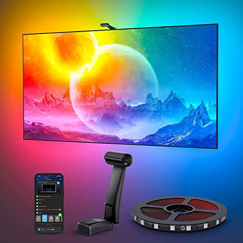 Govee T2 Envisual avec Double Caméras, Rétroéclairage LED RGBIC Wi-FI 5m pour Téléviseurs 75-85 Pouces, Double Perles Lumineuses, s'adapte aux TV Ultra-Fins, 0.9m*2+1.6m*2