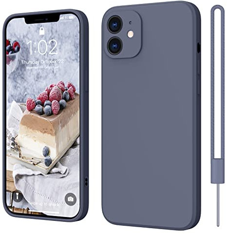 ElestBela iPhone 12 Hülle Silikon Case, Hanyhülle iPhone 12 6.1'' Ultra Dünn Slim mit Microfiber, Kratzfeste Rundumschutz Case Schutzhülle Hülle für iPhone 12 Blau