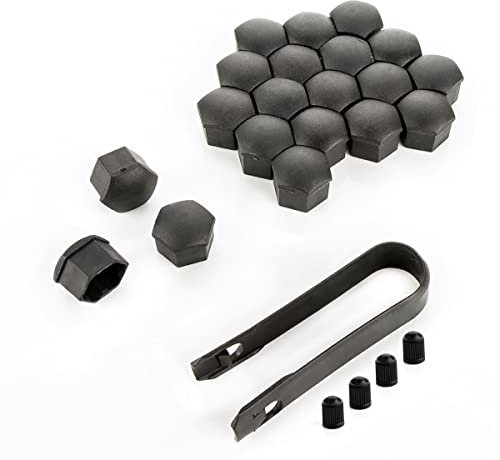 LST 20x 17 mm Schwarz rau Sechskantkappen Radschrauben Kappen Set Abdeckkappen