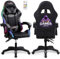 Amstrad AMS-900-LED-GAMER - Fauteuil Gaming Noir et Gris - Serigraphie Gamer - Eclairage LED 366 Effets - Télécommande