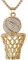 Liitata Basketball Halskette Basketball Rahmen Anhänger Halskette Bling Hiphop Halskette Rockstar Rapper Punk Kette Basketball Sport Necklace für Fasching Karneval Mottoparty