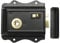 Old English Victorian Style Latch Lock Snib + Ebonised Bun Rim Door Knob Set (Rim Lock Only)