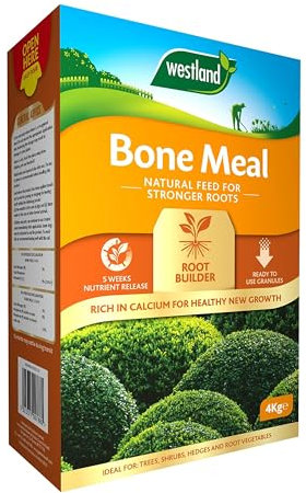 Bone Meal Plant Feed Fertiliser - Easy to Use Plant Food 4kg Bonemeal Granules for Garden Plants with Topline Card. Rich in Calcium for Healthy Strong New Growth. Ideal for Trees and Shrubs.…