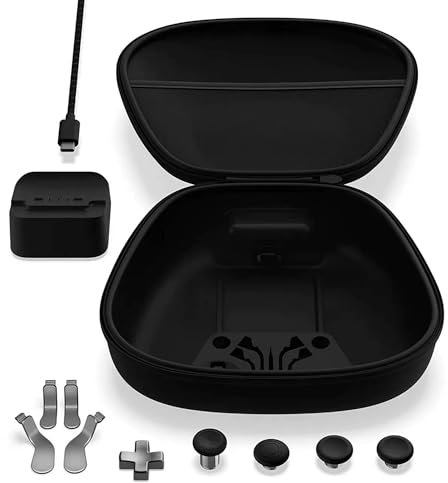 AOJAKI Komplettes Komponentenpaket für Xbox Elite Controller Serie 2-Zubehör enthält 4 Thumbsticks, 4 Paddel, 1 Standard-D-Pad und Ladestation als Elite Series 2 Controller-Zubehör
