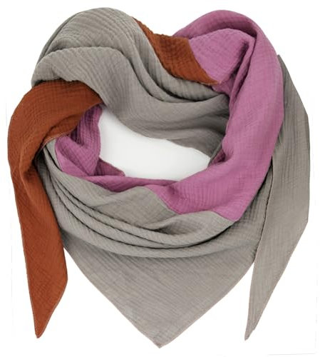 Gloop Damen XXL Strick Dreieck Schal Halstuch Baumwolle Musselin Schal ohne Kratze an Haut Made in Italy