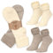 MOUNTREX Alpaka Socken, Wollsocken für Damen, Herren - Wintersocken, Warme Haussocken, Thermosocken - Kuschelsocken - 2 Paar, Ecru/Beige (Dick Thermo mit Umschlag), 39-42