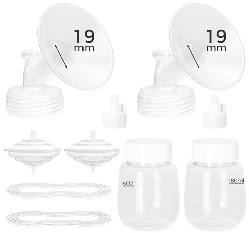 Paruu Pump Parts Compatible with Spectra S1/S2/9 Plus, Not Original Accessories, Full Set Replacements Include 19mm Flanges, Valves, Backflow Protectors (Duckbills Included), Tubings and Bottles