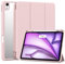 ZKTUYU Hybrid-Hülle für iPad Air 11 Zoll M3/M2 (2025/2024), für iPad Air 5./4. Generation 2022/2020 10,9 Zoll mit Stifthalter, klarer transparenter Rückschale, Unterstützt Pencil 2. Gen/Pro, Rosa