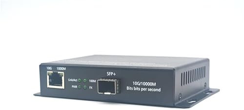 Elfcam® - 10Gb Ethernet LWL Medienkonverter, 10G Fiber Ethernet Konverter mit 1 x RJ45 10GbE Port auf 1 x 10GbE SFP+ Port