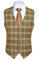 HISDERN Anzug Weste Herren Kariert Weste Plaid Tweed Westeherren für Hochzeit Business Gelb/Champagner L