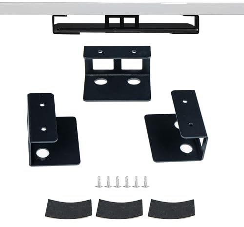 xtemtoamz Supporto Laptop Sotto Scrivania, Supporto per Computer Portatile, Supporto per Mensola in Alluminio con Vite, Supporto Sotto la Scrivania, Risparmio di Spazio, Compatibile con 0-40 mm, Nero