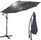 Eulenke Parasol 350 cm, Parasol Déporté avec manivelle e pied, Angle d'inclinaison et hauteur réglables, Parasol de jardin avec protection UV pour balcon jardin terrasse, Anthracite