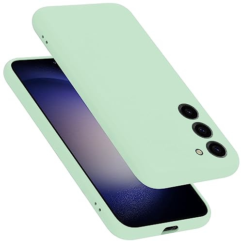 Cadorabo Hülle kompatibel mit Samsung Galaxy S24 Plus Hülle Silikon Handyhülle für Galaxy S24 Plus Case aus flüssigem Silikon- Kratzfeste und stoßfeste dünne TPU Schutzhülle - Liquid HELL GRÜN