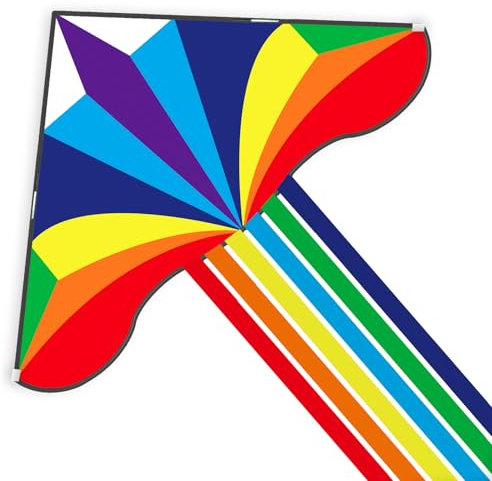 Mint's Colorful Life Regenbogen Kinderdrachen, Einfach zu Fliegender großer Einleiner-Stranddrachen mit 300-Fuß-Schnur und Griff, perfekt für Anfänger und Jugendliche.