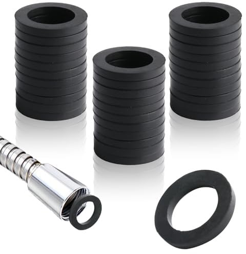 40 Pcs 1/2 Inch Shower Hose Washers, Rubber Washers Shower Head Washers, O-rings Seal Gasket Kit, O rings Rubber Assorted Seal Kit, Rubber Tap Seals Sealing Ring Washers for Mixer Taps Plumbing Hose