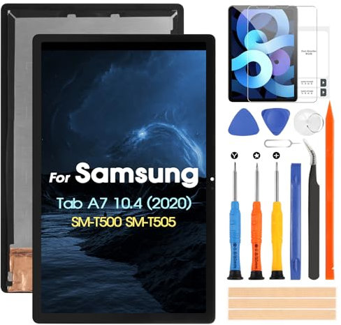 Schermo per Samsung Galaxy Tab A7 T500 T505 2020 LCD Display per SM-T500 SM-T505 Touch Screen Assemblea Sostituzione Schermo di Vetro Digitalizzatore con Riparazione Kit (10.4,Nero)