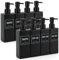Segbeauty Distributeur Shampoing et Gel Douche, 8 Pièces 500ml Distributeur Liquide Vaisselle, Distributeur Savon Cuisine en Plastique, Bouteille Shampoing Vide (Noir Mat)