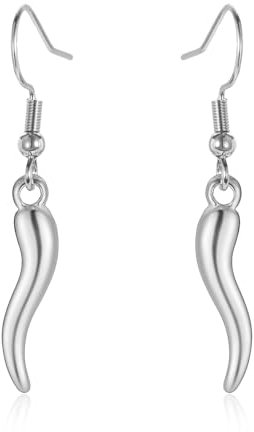 VASSAGO Lucky Amulett Italienisches Horn baumeln Ohrringe für Frauen Edelstahl Cornicello Tropfen Ohrringe, Edelstahl, Kein Edelstein