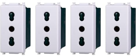 IXTRIMA Presa bipasso compatibile plana 2P+T 10/16A 250V colore bianco EV2001 kit 4pz