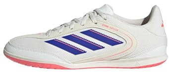 adidas Unisex-Adult Copa Court Club Indoor Sneaker, Off White/Lucid Blue/Signal Coral, 8 Women/7 Men