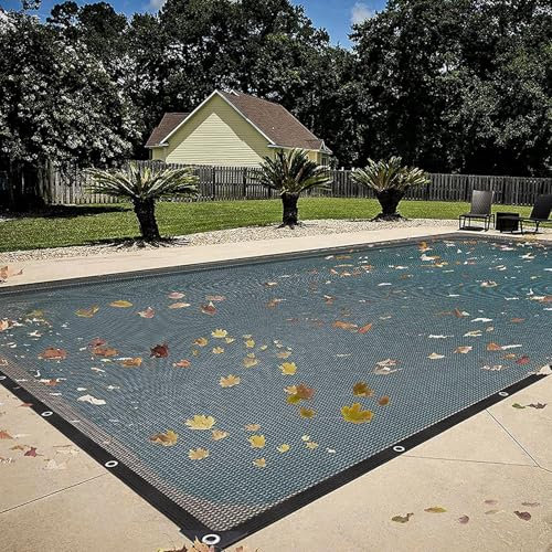 Protection Piscine pour Piscines 6X12 M Rectangulaires Bâche D'hivernage pour Piscine, Bâche Protection pour Piscines Enterrées Et Ho Sol, en Polyéthylène, Résistant, Maille Fine