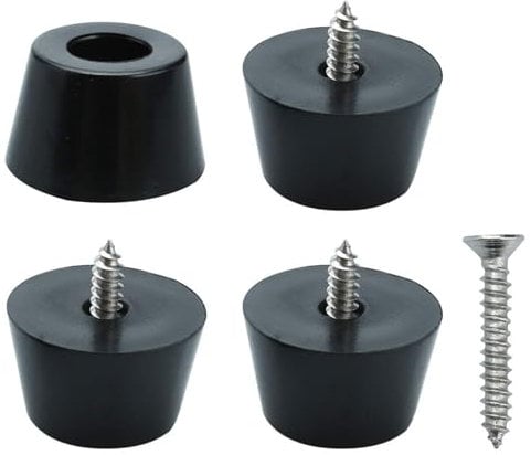 4pcs Rubber Feet Bumper Furniture Table Amplifier Speaker Cabinet Floor Protector Desk Printer Leg Pads with Screws, D24x20xH15mm