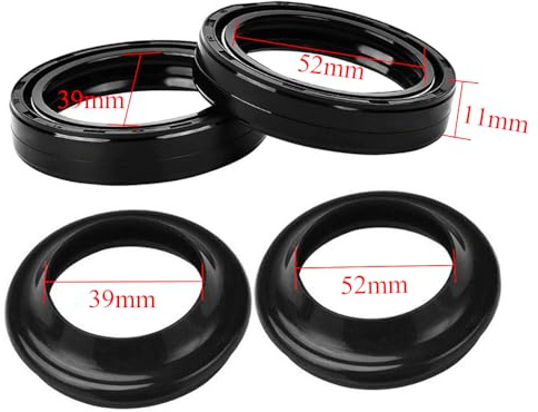 TOTMOX Kit Guarnizioni Olio e Antipolvere per Forcella Anteriore, Guarnizioni Olio Forcella in Gomma, Kit Guarnizioni Olio e Antipolvere Forcella Anteriore Moto Motocicletta Compatibile con Harley